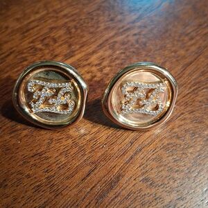 Fendi Gold FF Logo Earings